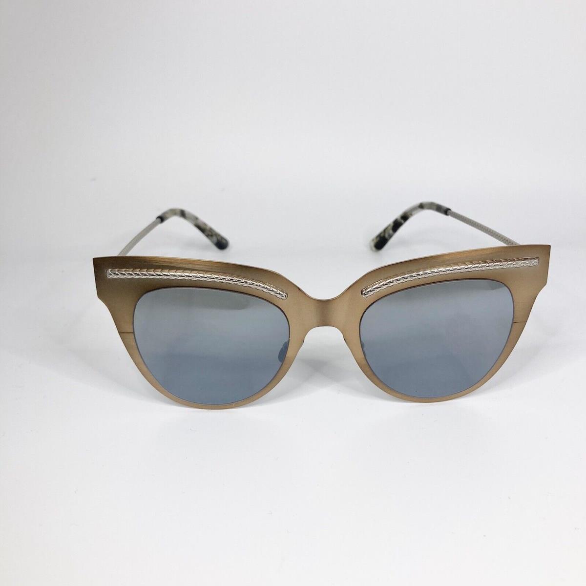 Bottega Veneta 50mm Cat Eye Metallic Sunglasses in Bronze Silver and Gray