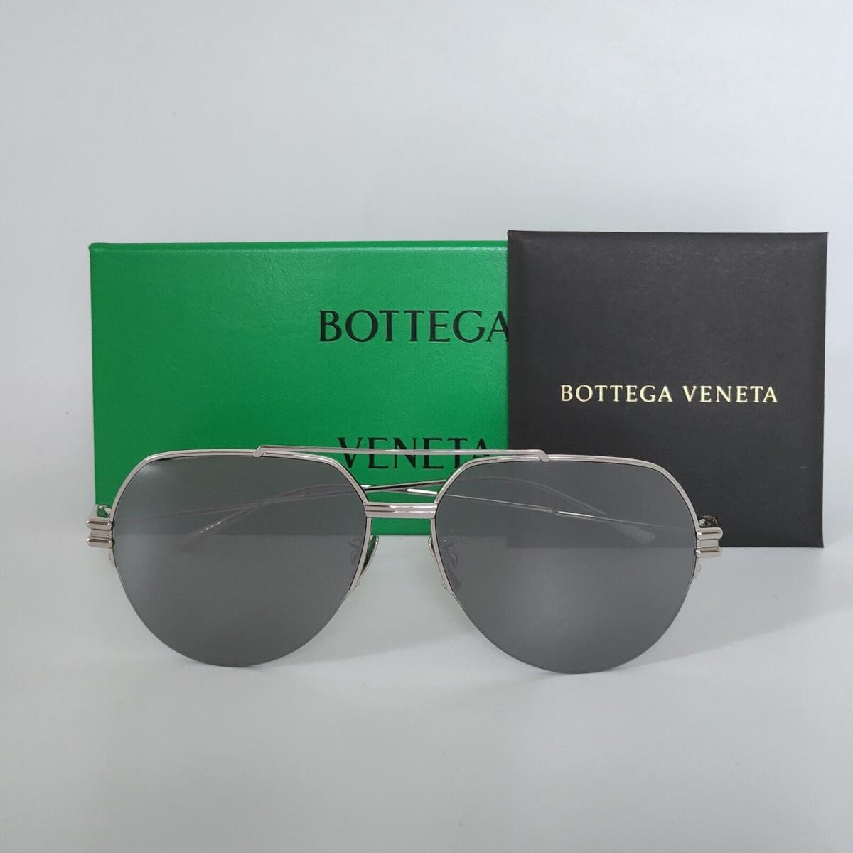 Bottega Veneta BV1046S 004 Pilot Silver/silver Mirror 59 mm Women`s Sunglasses