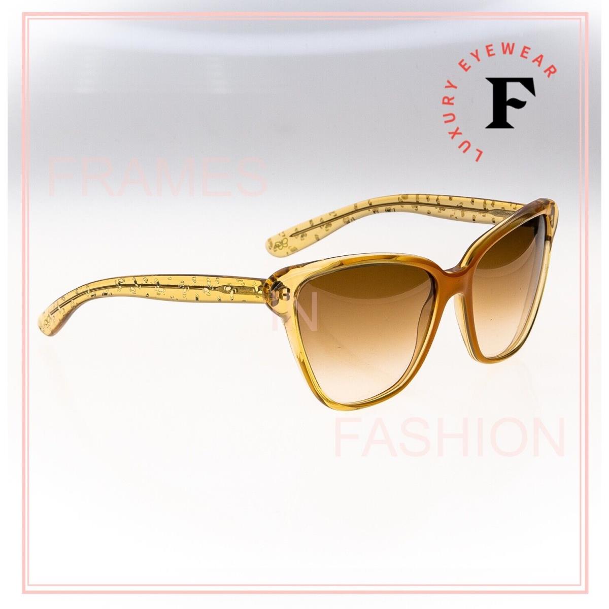 Bottega Veneta BV187S Crystal Yellow Honey Glitter Butterfly Sunglasses 187