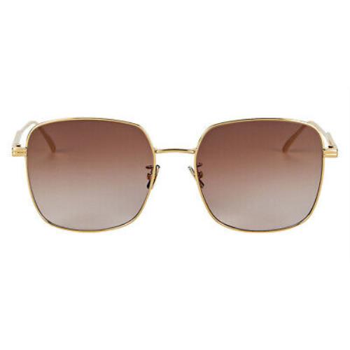 Bottega Veneta BV1082SK Sunglasses Women Gold Square 58mm