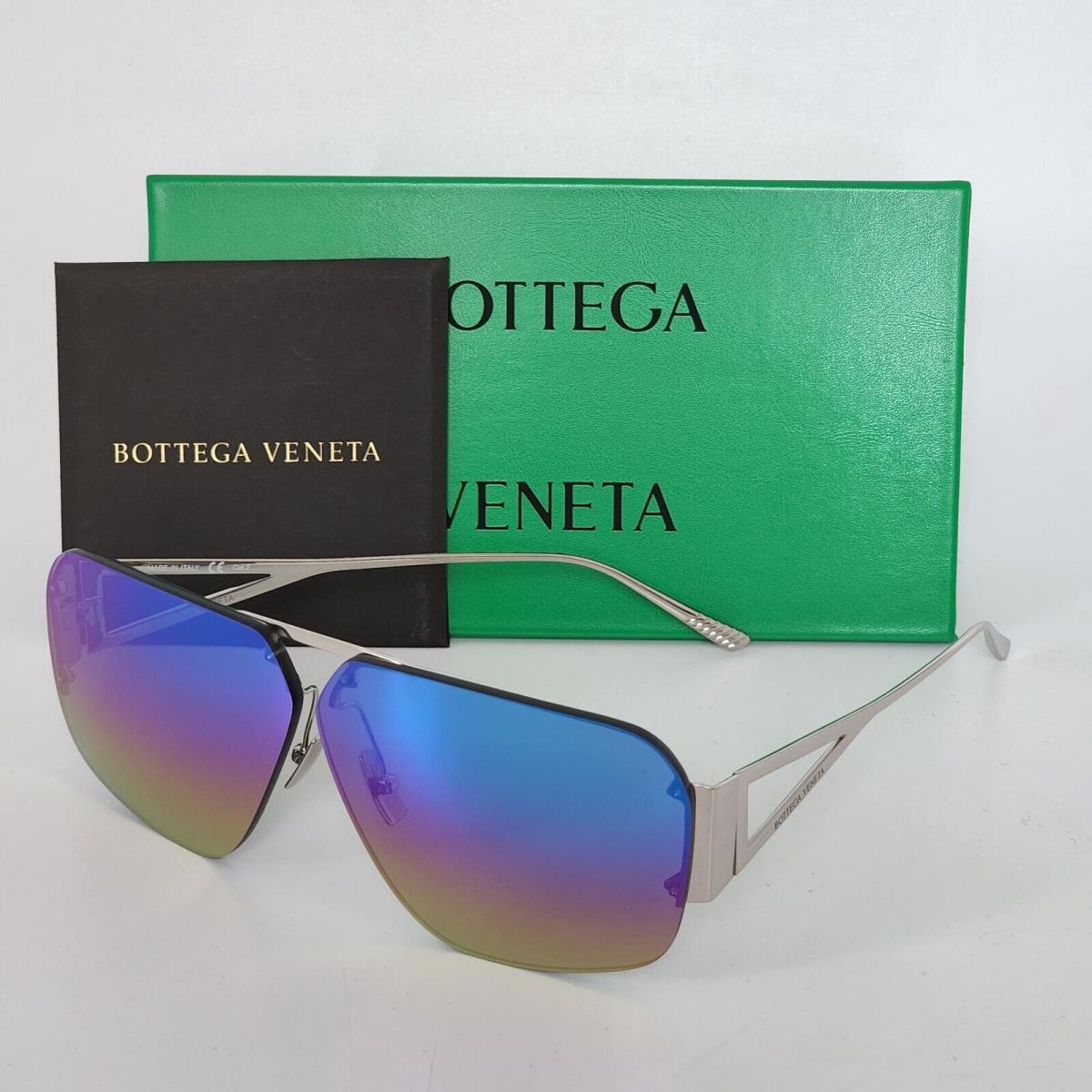 Bottega Veneta BV1065S 004 Pilot Navigator Silver Multicolor Unisex Sunglasses