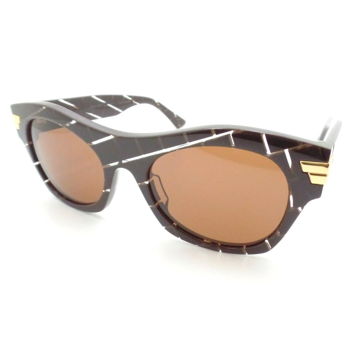 Bottega Veneta BV1103S 002 Brown Pattern Brown Sunglasses