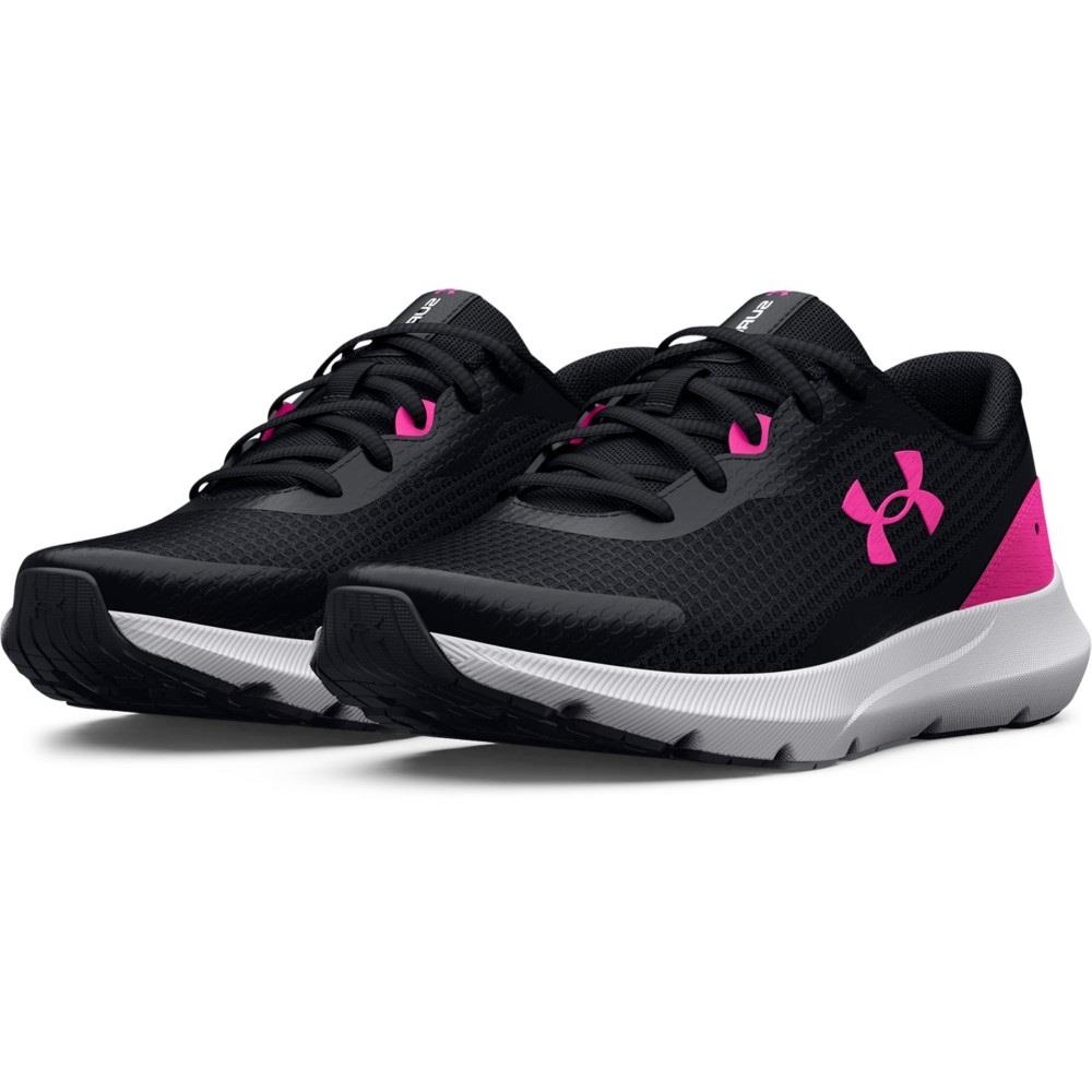 Under Armour 3024894 Women`s UA Surge 3 Running Athletic Training Gym Shoes Black/Rebel Pink