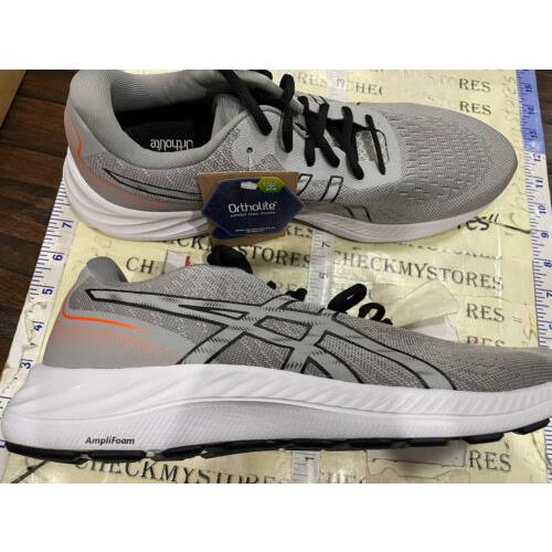 Asics Men`s Gel-excite 9 Ortholite Running Shoe Size 11 Oyster Grey/black