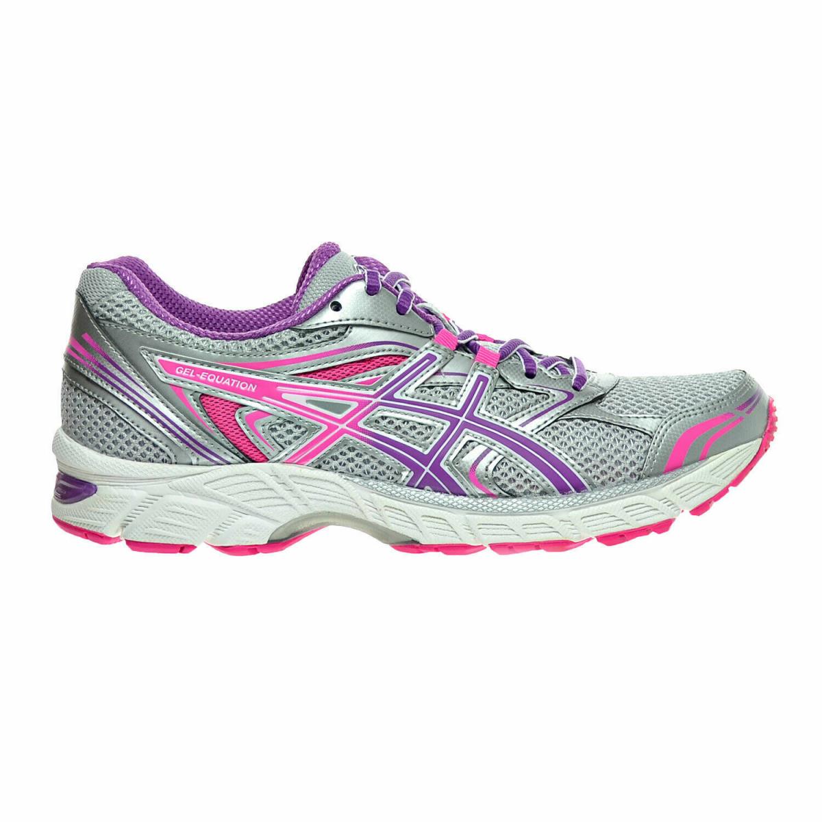 Asics Women`s Gel Equation 8 Running Shoes Silver/grape/pink Size 5 D