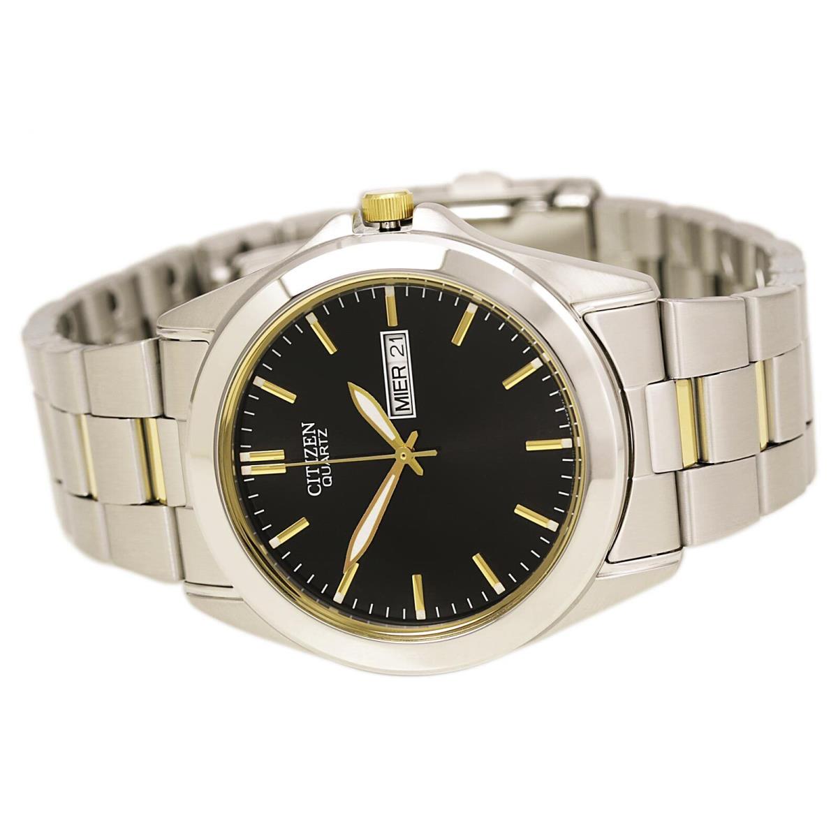 Citizen Men`s Black Dial Quartz Two Tone Steel Bracelet Watch BF0584-56E