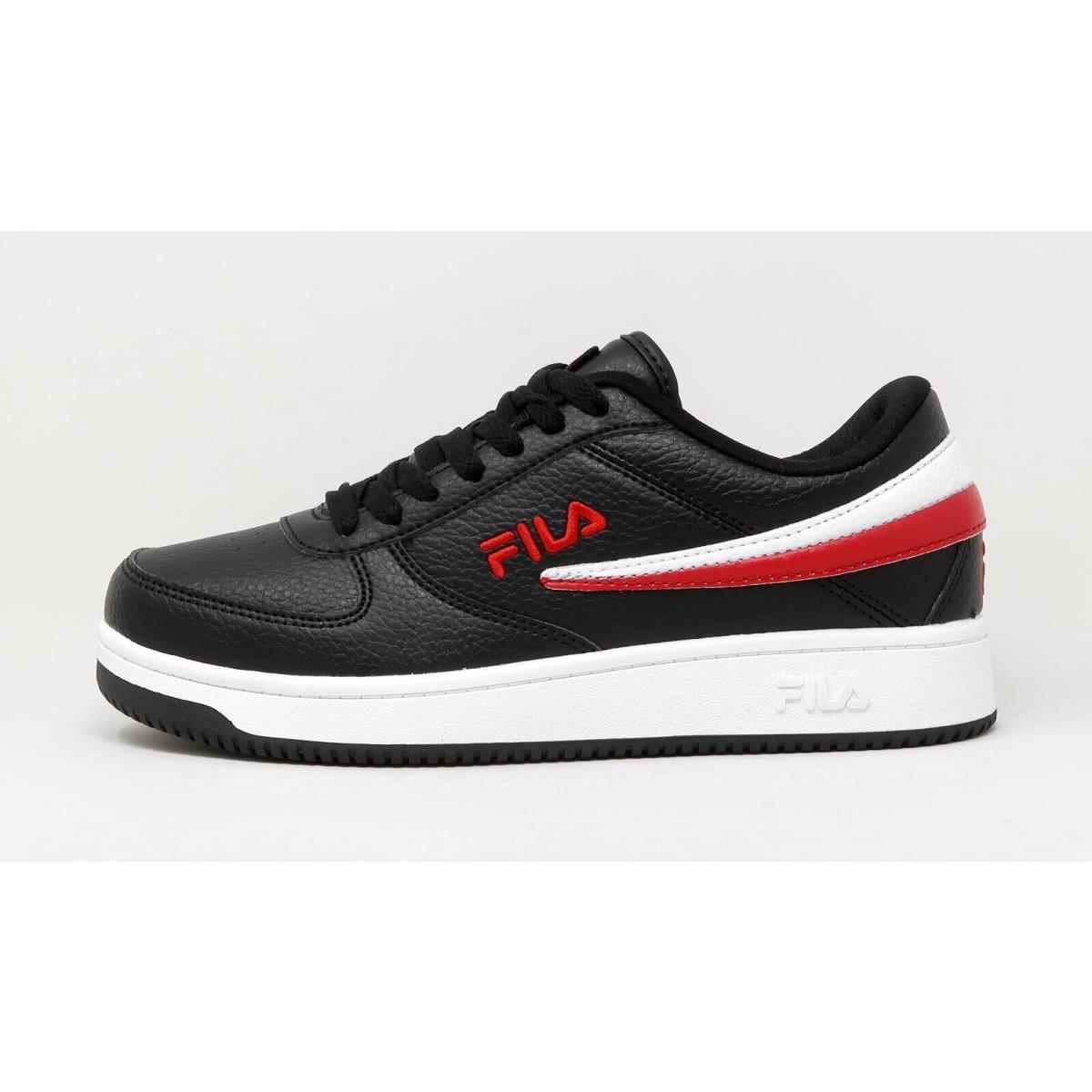 Fila Men Shoes A-low Leather Black Red White Sneakers