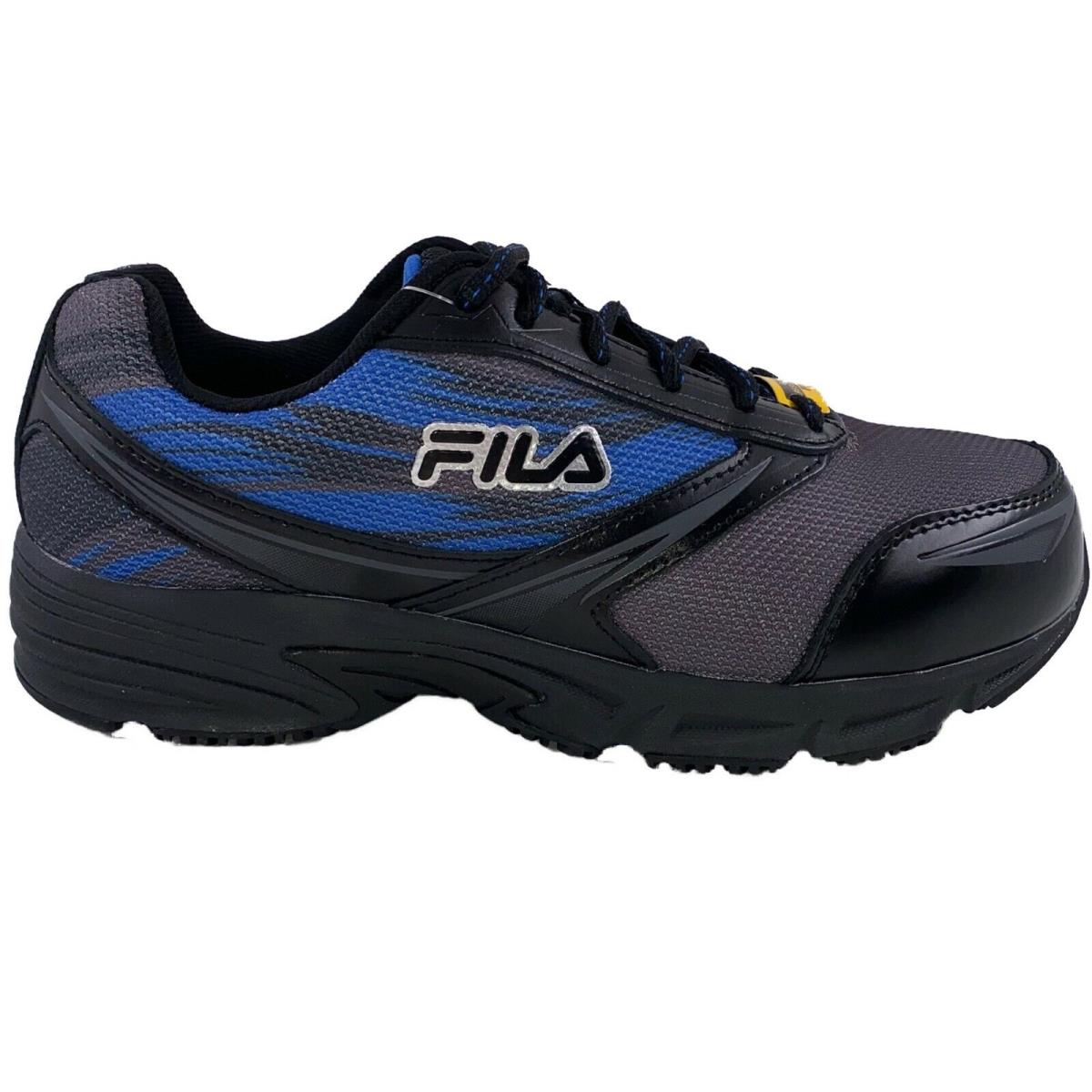 Mens Fila Memory Meiera 2 SR CT Slip Resistant Composite Toe Work Shoes 1LM00118 Black/Grey/Blue