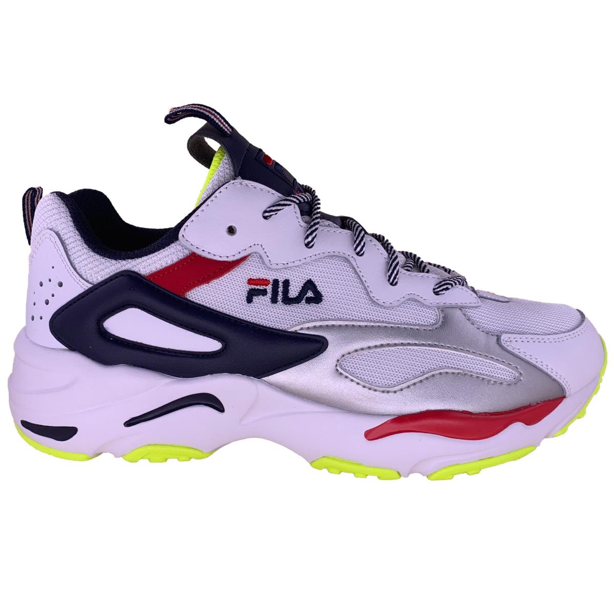 Fila Men`s Ray Tracer White Navy Red Neon Casual Shoes