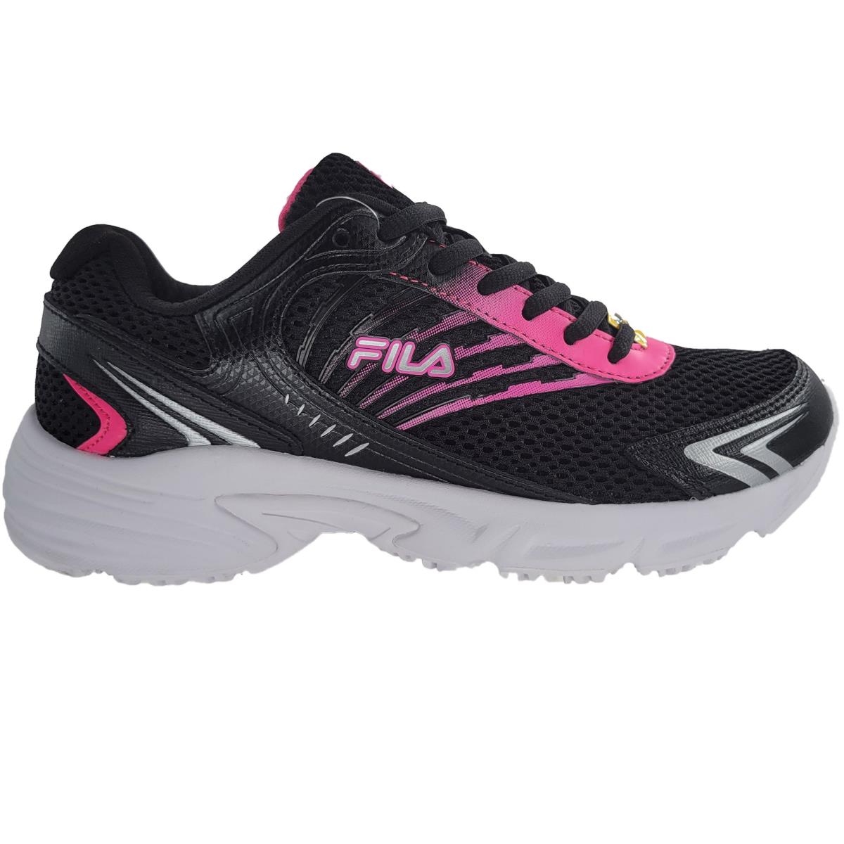 Fila Women`s Starform Memory SR Slip Resistant Memory Foam Work Shoes Black / Pink / Metallic Silver