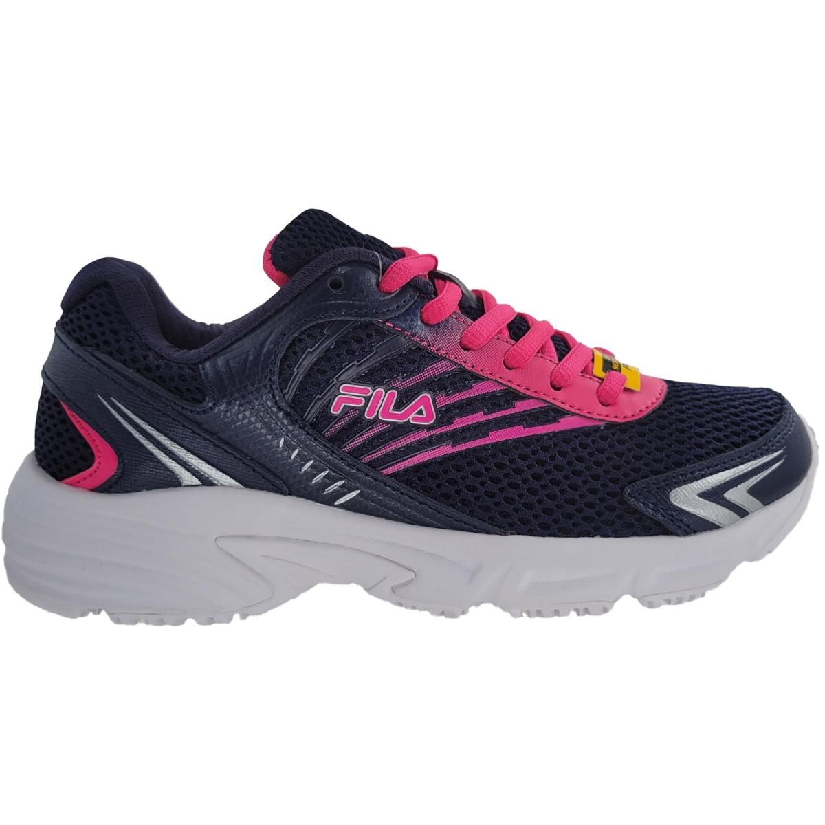 Fila Women`s Starform Memory SR Slip Resistant Memory Foam Work Shoes Navy / Pink Glow / Metallic Silver