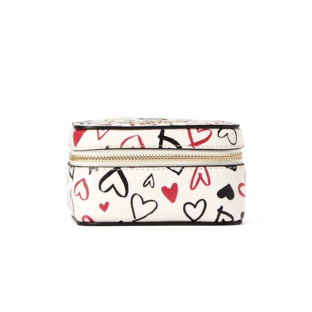 New Kate Spade Staci Scribble Heart Boxed Jewelry Box Parchment - 