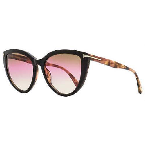 Tom Ford Cat Eye Sunglasses TF915 Isabella-02 05F Black/rose Havana 56mm FT0915