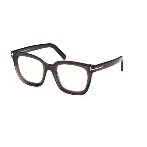 Tom Ford FT5880-B 020 Shiny Transparent Grey/ Blue Block Women`s Eyeglasses