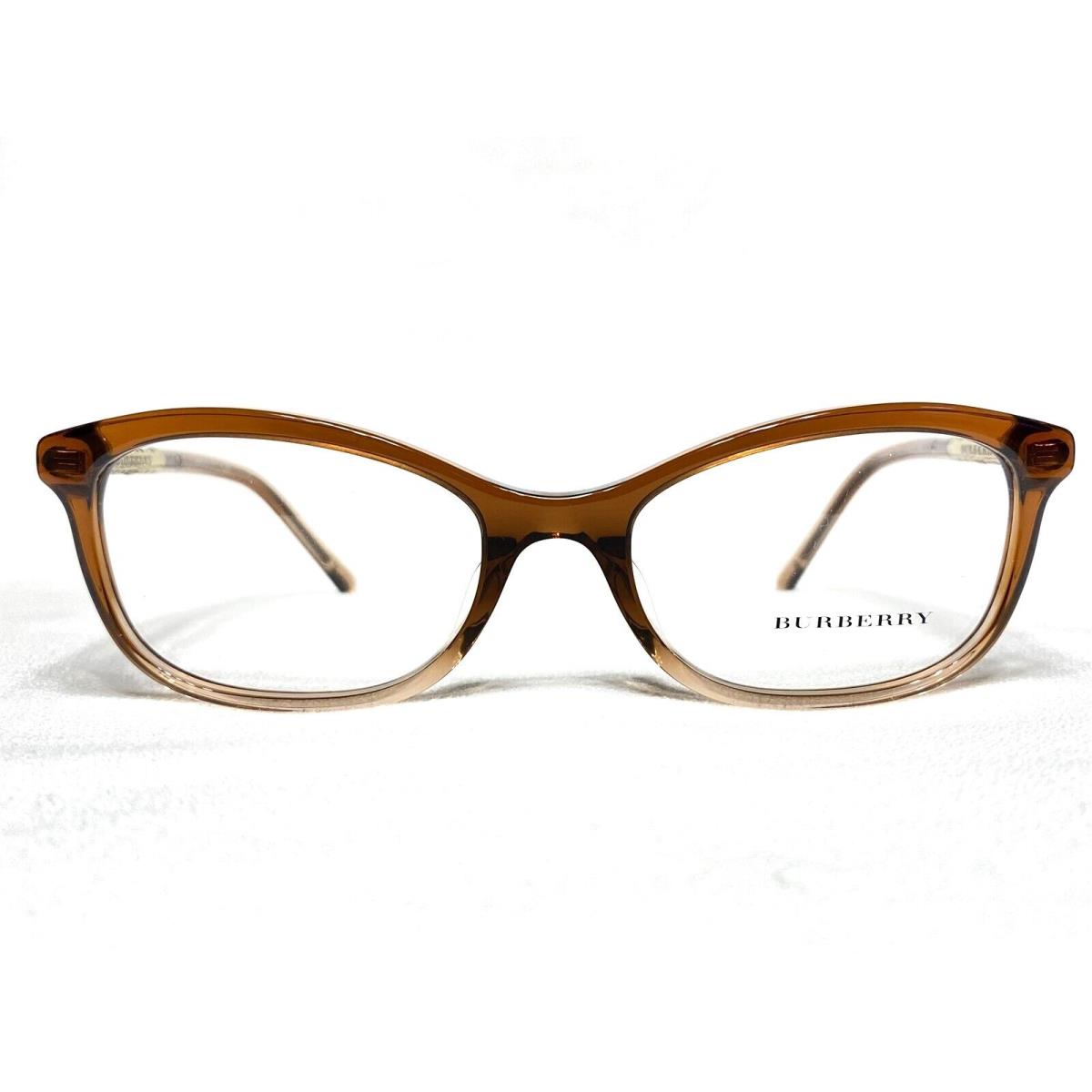 Burberry B2231F 3608 Womens Brown to Clear Cats Eye Eyeglasses Frames 54/18