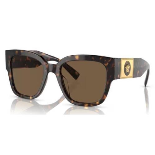 VE 4437U 108/73 54mm Havana Square Sunglasses Brown Lens by Versace