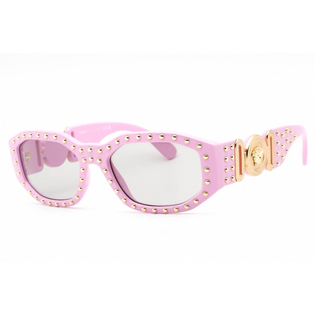 Versace Unisex Sunglasses Pink Rectangular Frame Light Grey Lens 0VE4361 539687