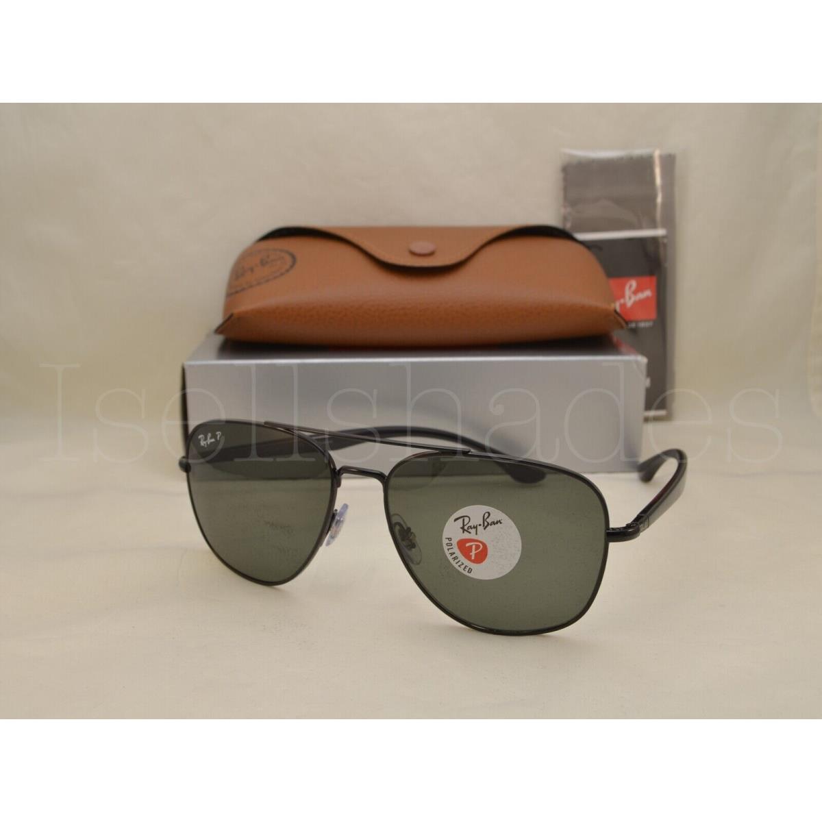 Ray Ban RB3683 RB3683-002/58 56 Black with Green Polarized Lens - Frame: BLACK, Lens: GREEN POLARIZED