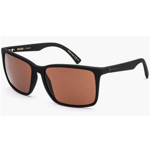 Von Zipper Lesmore Sunglasses-psz Soft Black Satin-bronze Polarized Lens