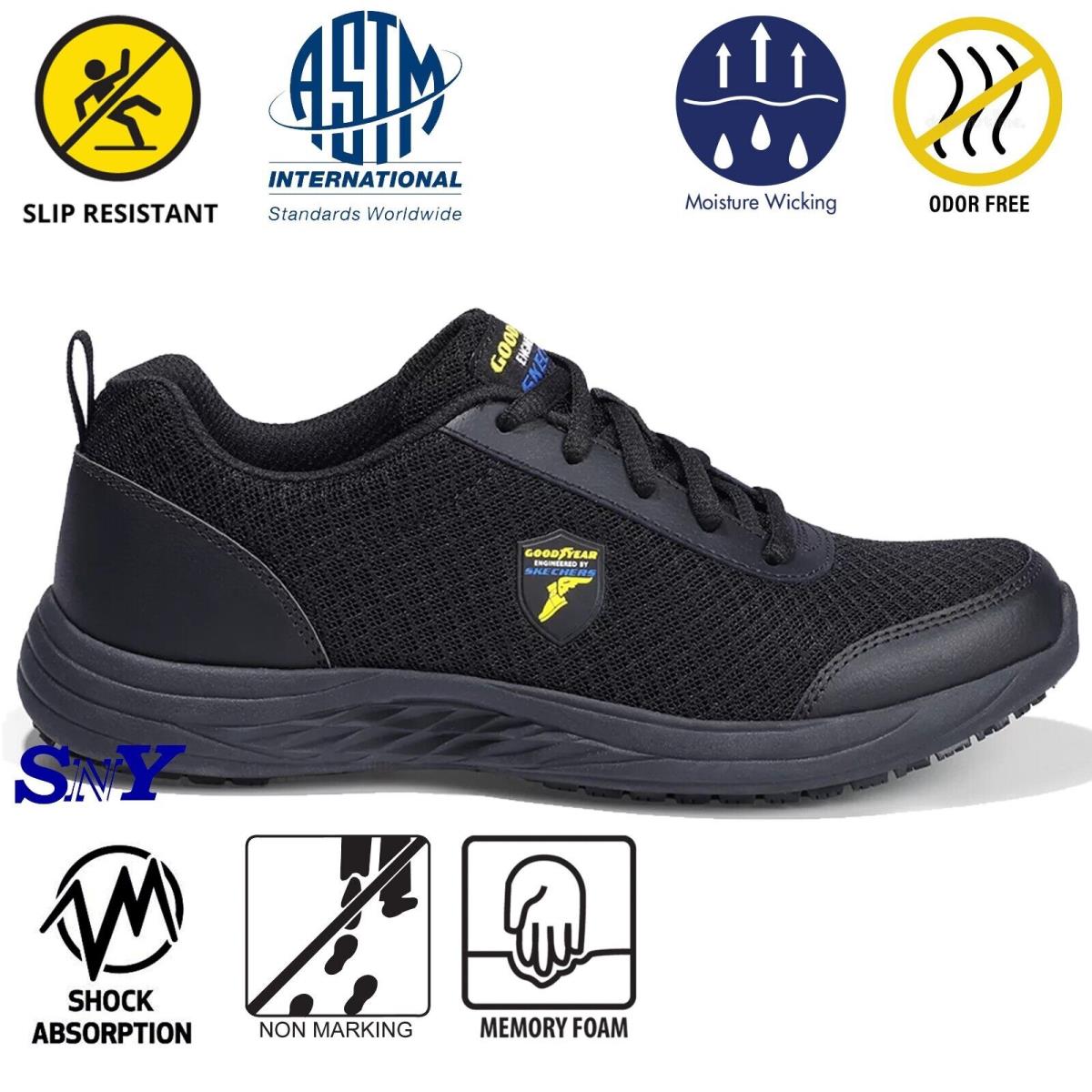 Skechers Goodyear Men`s Slip-resistant Lightweight Service Shoes Astm Rated M