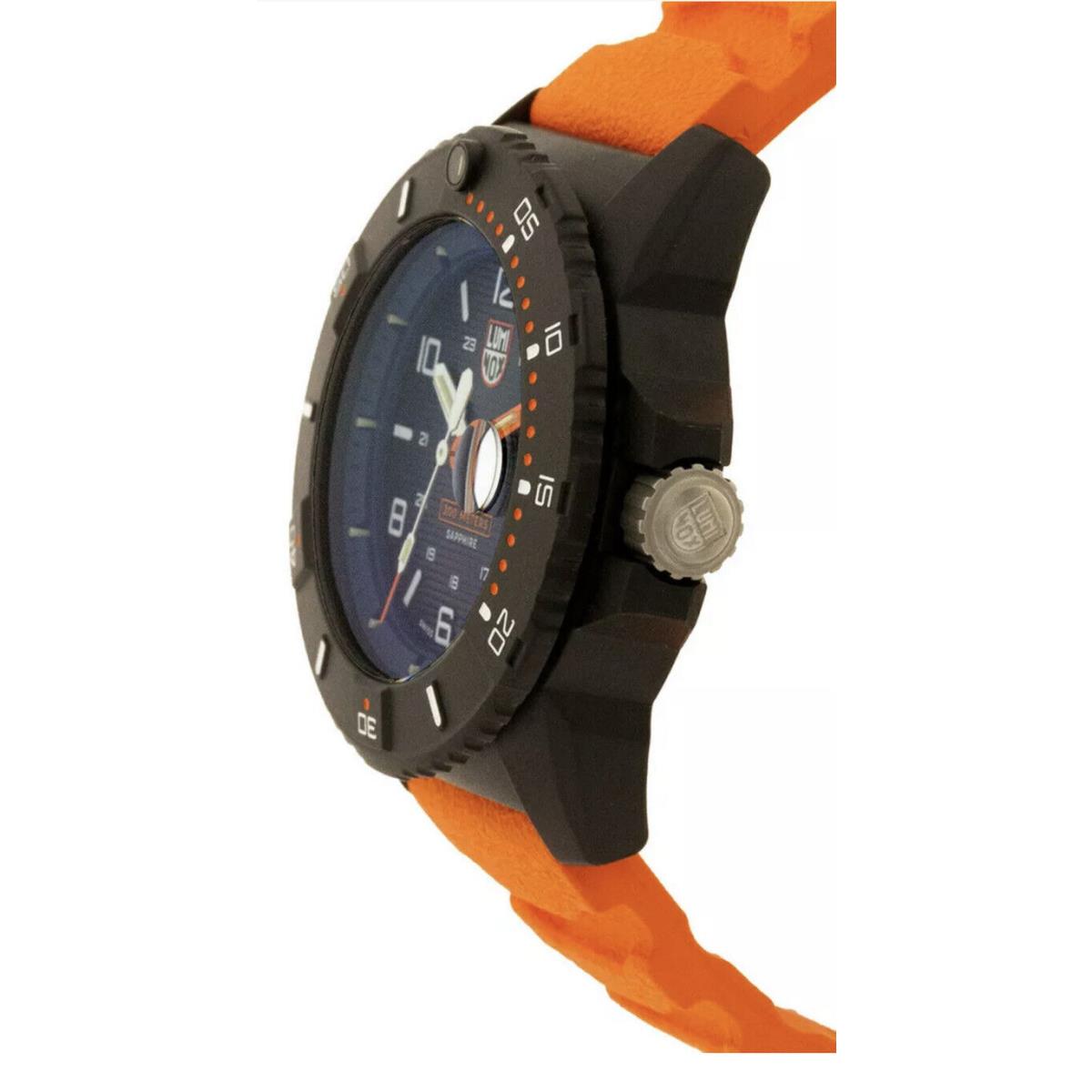 Luminox Navy Seal 45MM Blue Dial Orange Strap Men`s Watch XS.3603