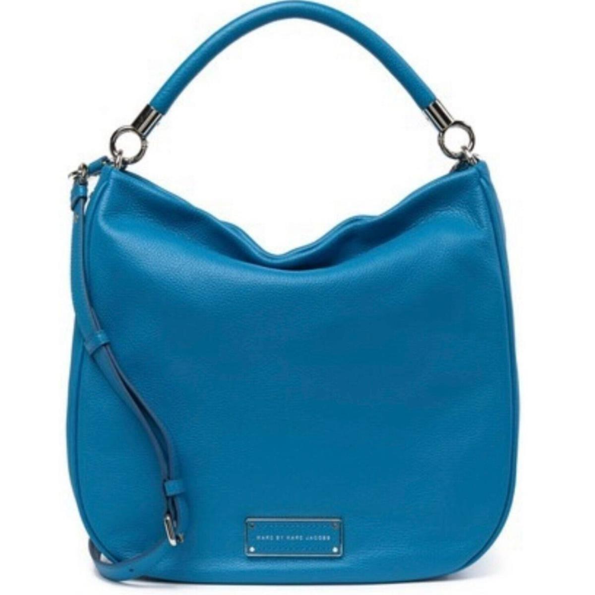 Marc Jacobs Too Hot TO Handle Aquamarine Leather Top Zip X-body Hobo Bag