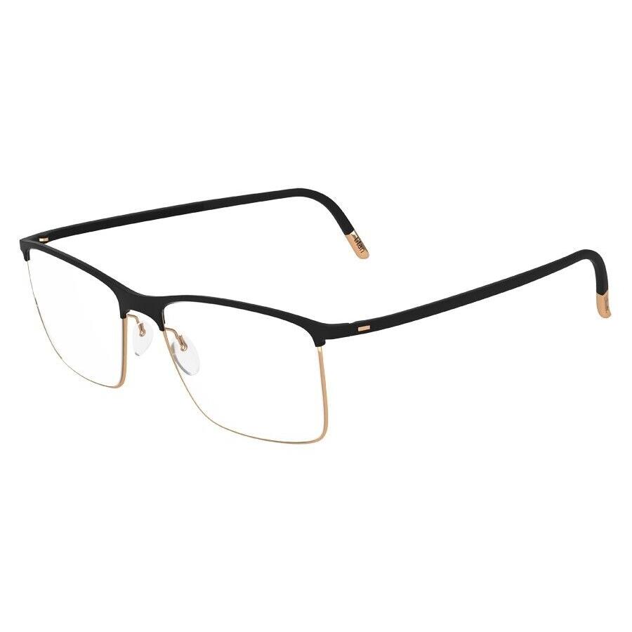 Silhouette Eyeglass Frames Urban Fusion Fullrim 2903 6050 Black/gold SZ 54 - Black/Gold, Frame: Black/Gold, Lens: