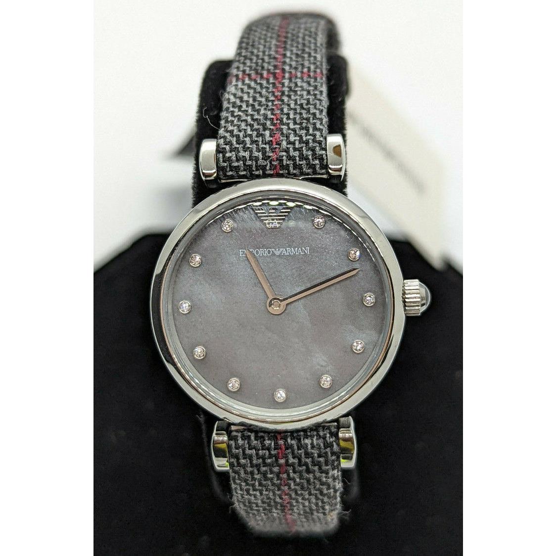 Emporio Armani AR11343 Two Hand Grey Fabric Band Women`s Watch