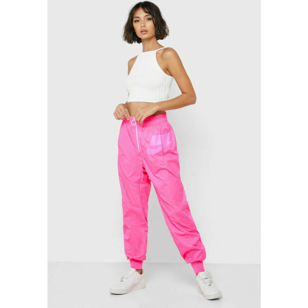 Women`s Nike Sportswear Nsw Woven Logo Pants M Hyper Pink Casual Gym