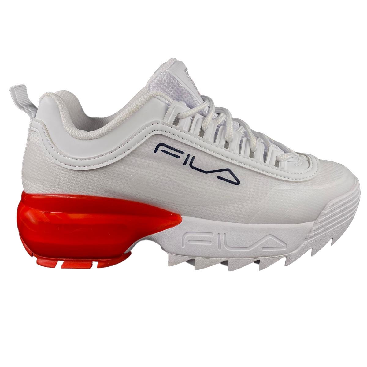 Fila Women`s Disruptor 2A White Navy Red Casual Athletic Sports Shoes
