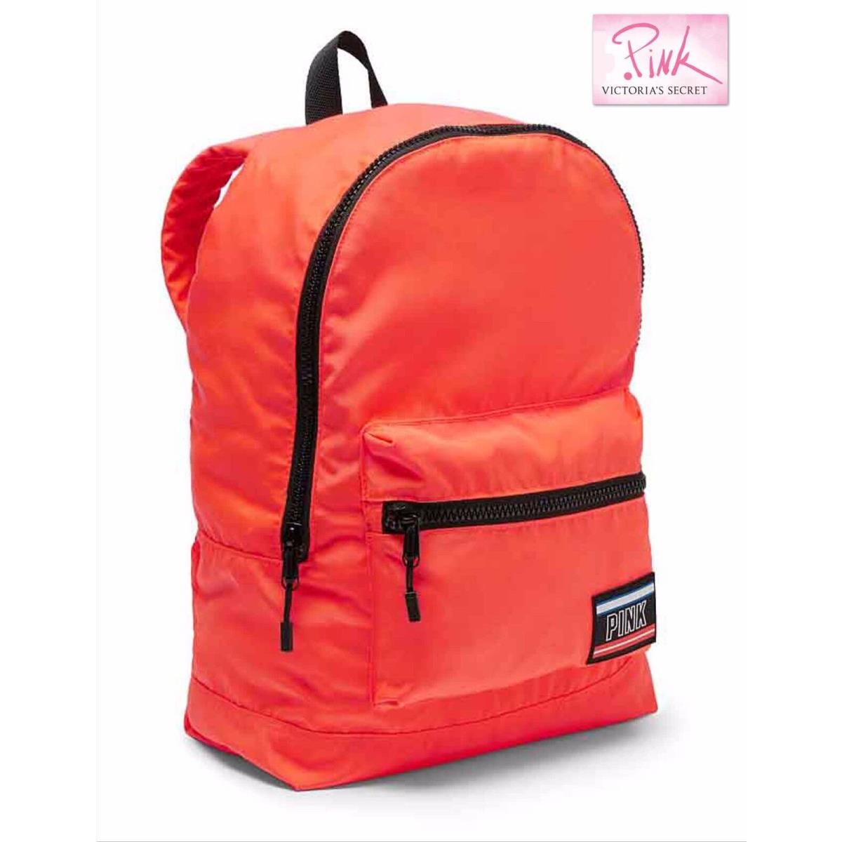 Victoria`s Secret Pink Campus Neon Orange Lightweight Backpack School Bag