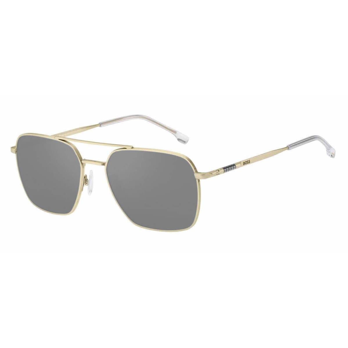 Hugo Boss 1414/S AOZT4 Square Matte Gold Titanium Sunglasses - Frame: Matte Gold, Lens: Gray Polarized