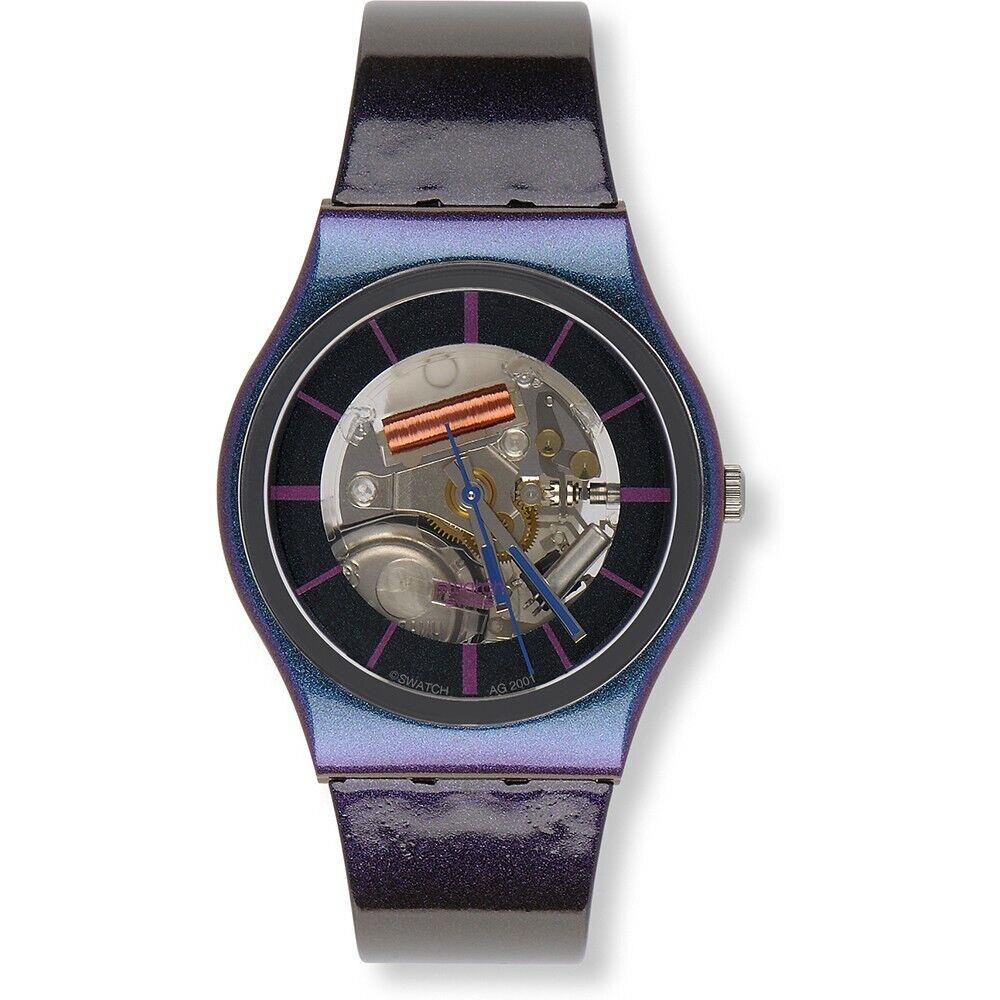 Mint 2001 Swatch Originals Purple Suns GV115 Collectors Watch Retro