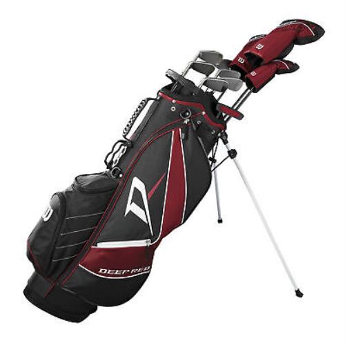 Wilson Deep Red Tour Right Hand Mens Carry Complete Golf Set - Red