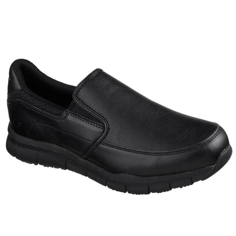 Mens Skechers Work Slip Resistant EH Nampa Groton Black Leather Shoes
