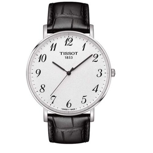 Tissot Everytime Large Silver Dial 42 mm Men`s Watch T1096101603200 - Dial: Silver, Band: Black, Bezel: Silver