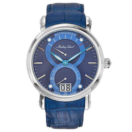 Mathey Tissot Men`s Retrograde 1886 Blue Dial Watch - H7022ABU