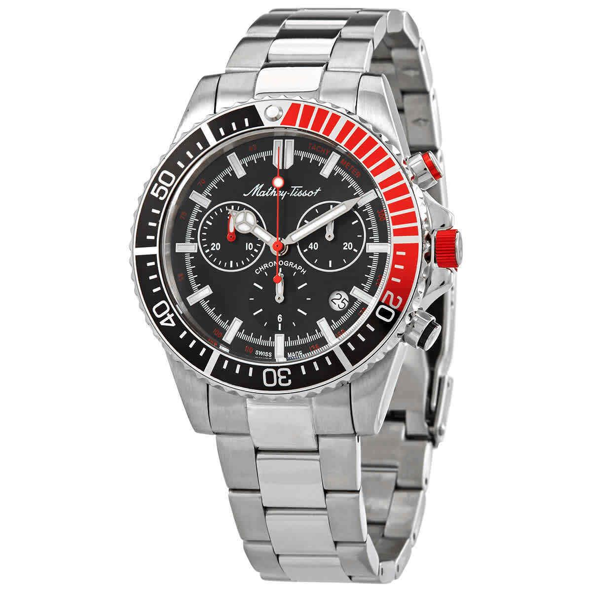 Mathey-tissot Mathy Strike Chronograph Quartz Black Dial Men`s Watch H908CHRN