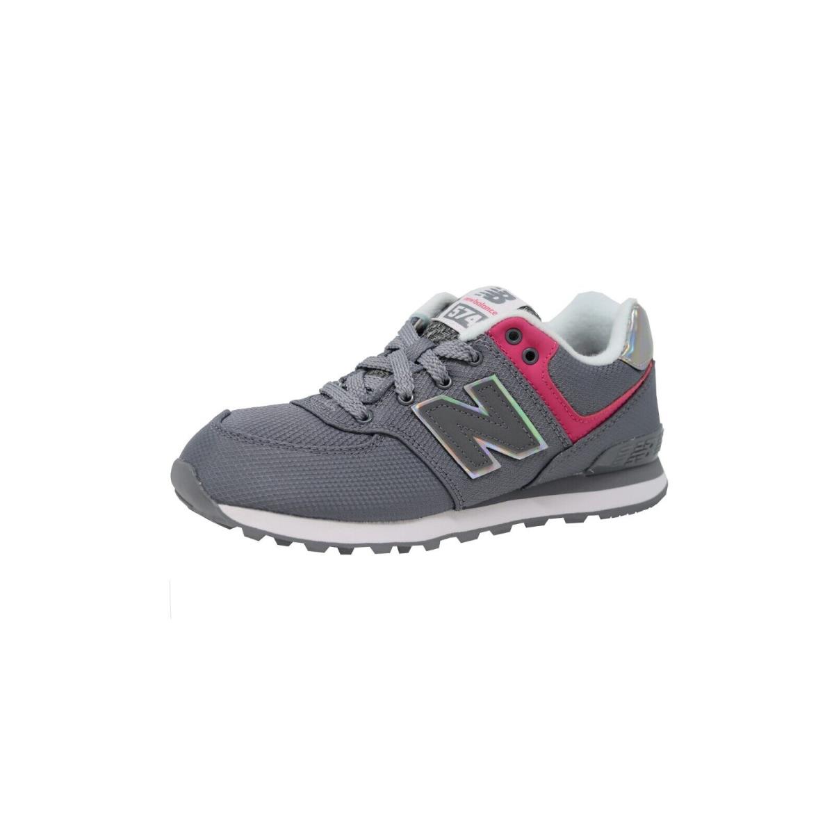 New Balance Girls Little Kids Running Shoes Sneakers KL574J3P - Grey/pink