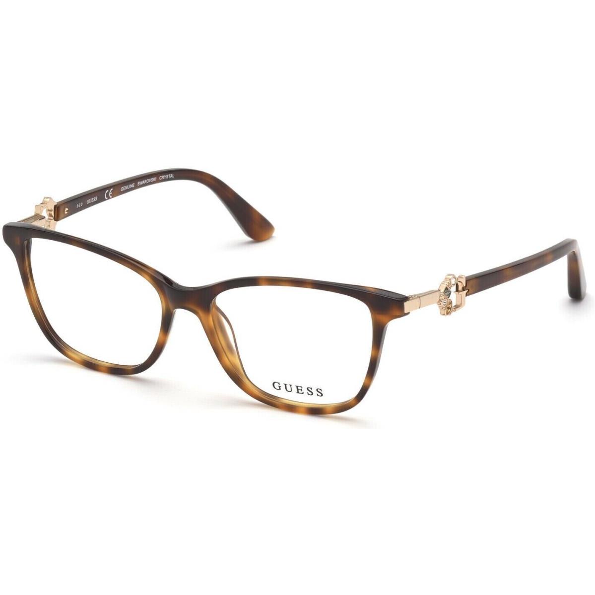 Guess GU2856 053 Square Blonde Havana Eyeglasses 55-15-140