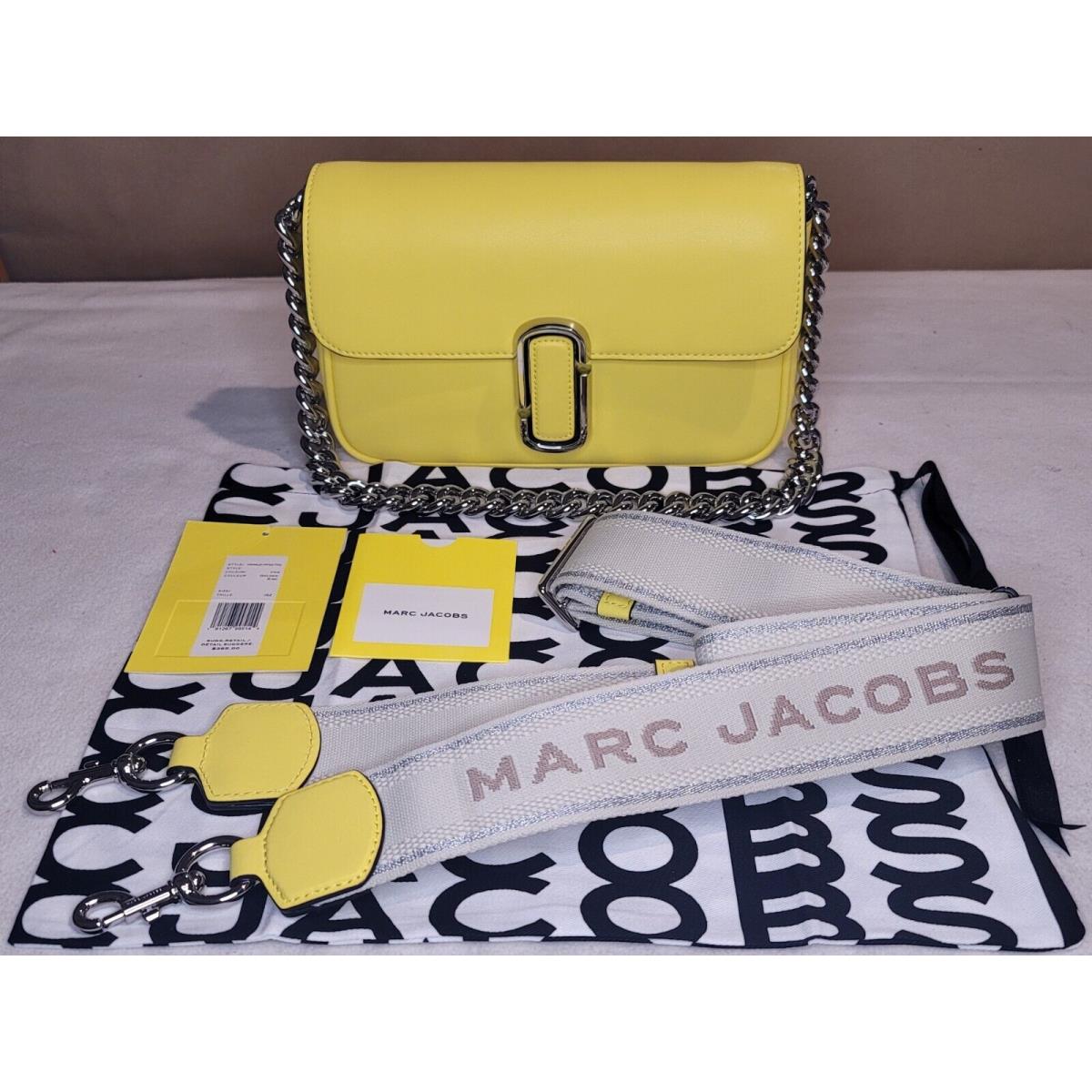 Marc Jacobs The J Chain Accent Crossbody Shoulder Bag - Kiwi Yellow