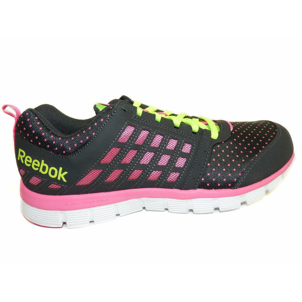 Reebok Women`s Z Dual Ride Gravel / Pink / Yellow / White Running Shoes Sz 7.5 M