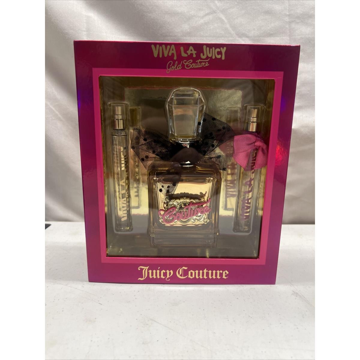 Juicy Couture Viva La Juicy Gold Couture Perfume Gift Set - 3.4 Oz W Trvl Spray