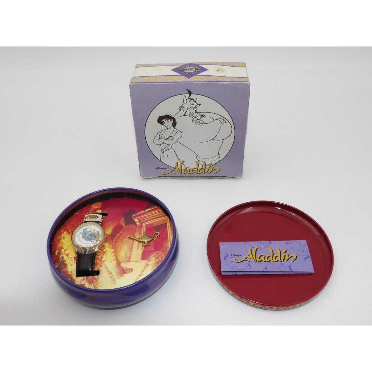 Disney`s Aladdin Wrist Watch Official Fossil w/ Tin Case Pin LE