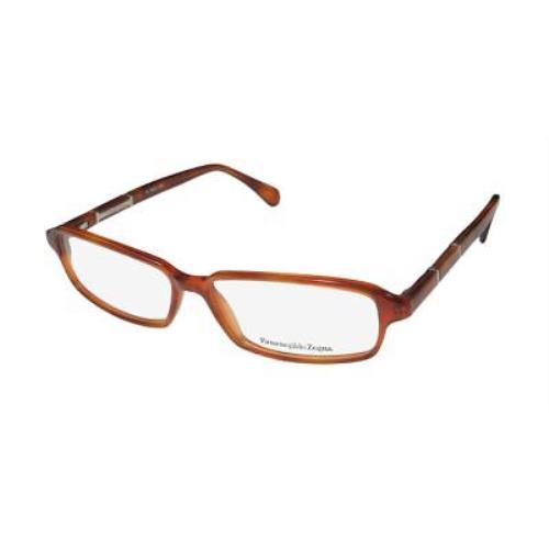 Ermenegildo Zegna 3500 Eyeglass Frame 711 Brown Full-rim Italy Rectangular