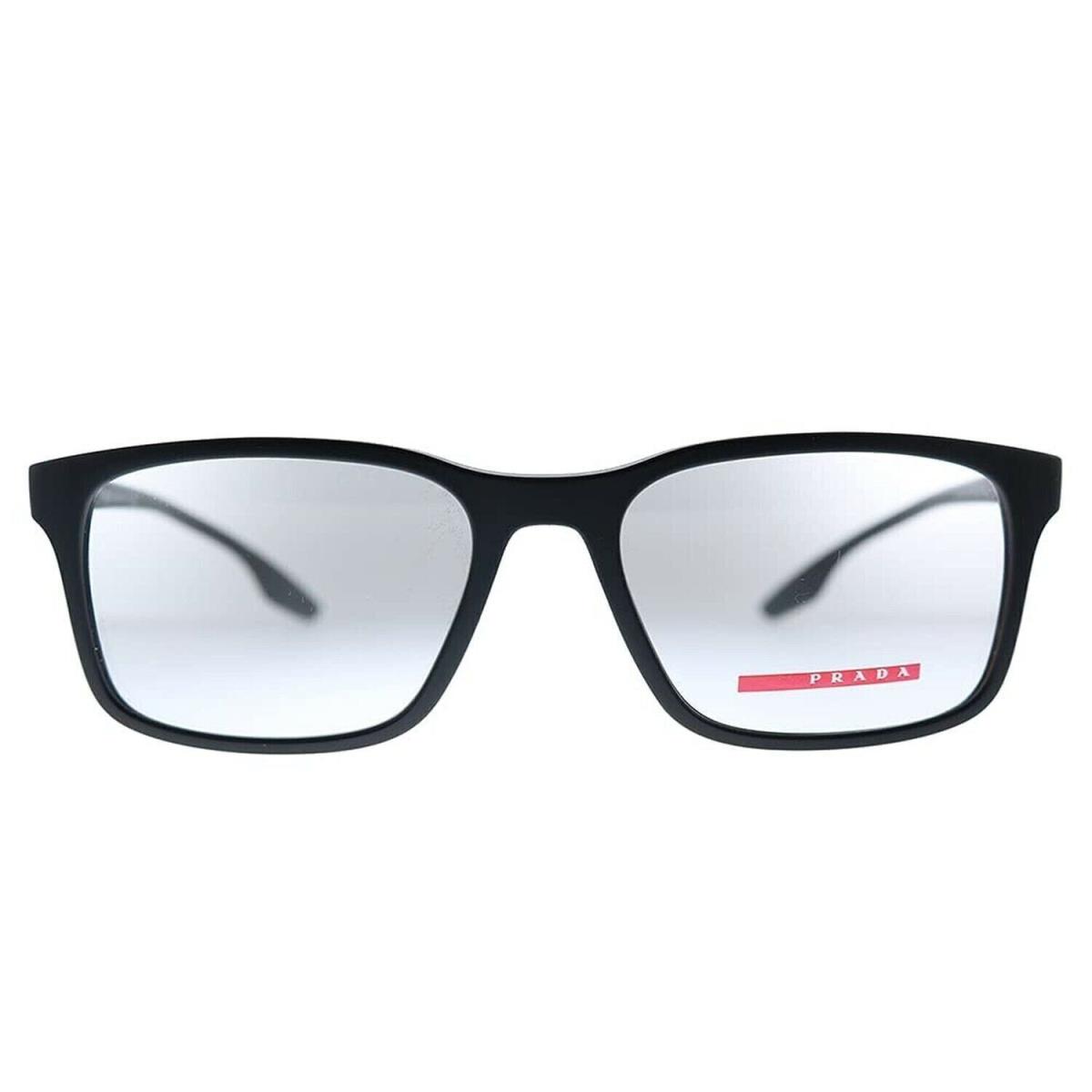 Prada Linea Rossa PS 01LV 1BO1O1 Black Plastic Square Eyeglasses 54mm