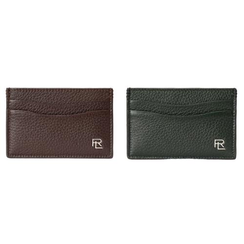 Ralph Lauren Purple Label RL Monogram Plaque Leather Card Case Wallet