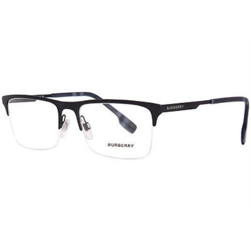 Burberry Brunel BE1344 1333 Eyeglasses Frame Men`s Matte Blue Semi Rim 55mm