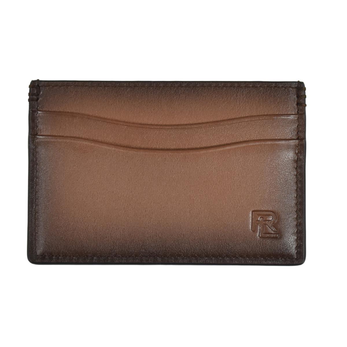 Ralph Lauren Purple Label Leather RL Monogram Card Case Wallet