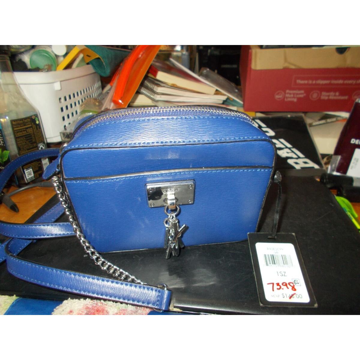 Dkny Shoulder Bag Leather Blue